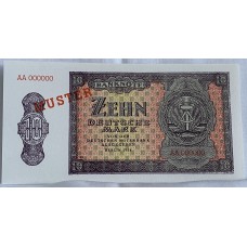 GERMAN 1954 . TEN 10 MARK BANKNOTE . SPECIMEN